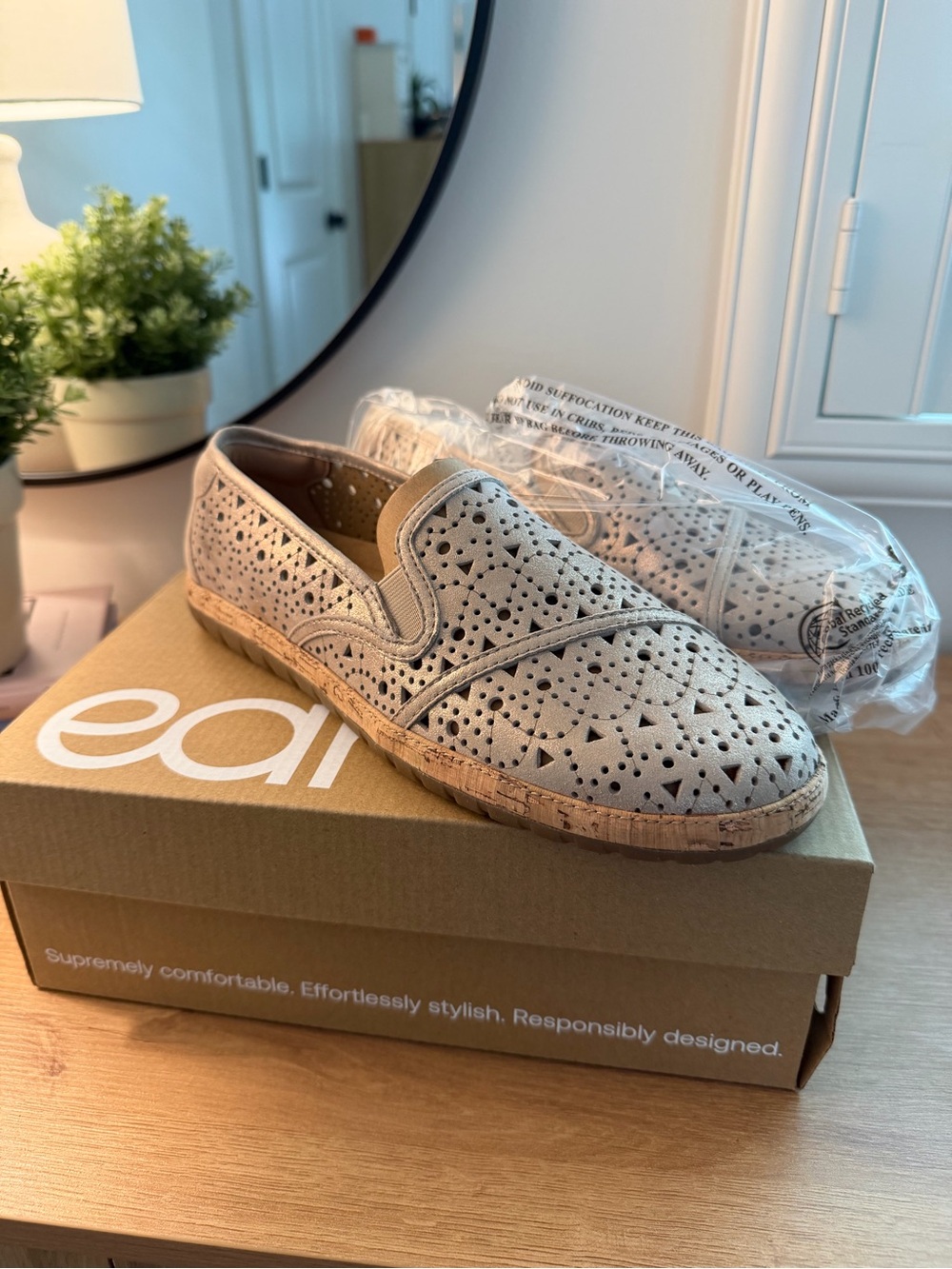 earth® Women's Tomlyn Perforated Slip-On Sneakers - Beige